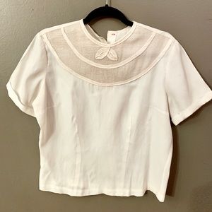 Vintage embroidered silk top